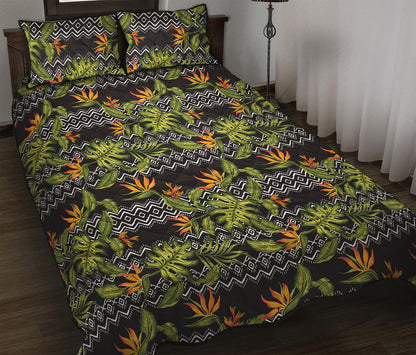 Ethnic Bird Of Paradise Pattern Print Quilt Bed Set
