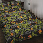 Ethnic Bird Of Paradise Pattern Print Quilt Bed Set