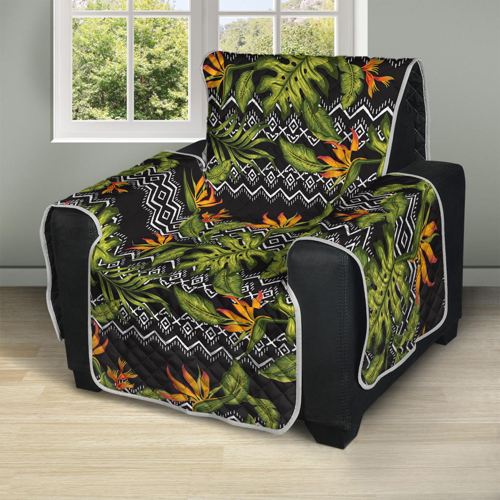 Ethnic Bird Of Paradise Pattern Print Recliner Protector