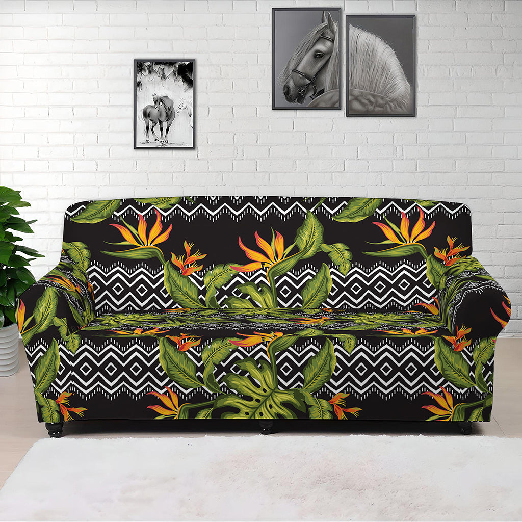 Ethnic Bird Of Paradise Pattern Print Sofa Cover