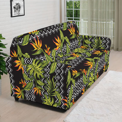 Ethnic Bird Of Paradise Pattern Print Sofa Cover