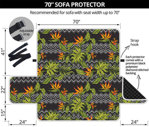 Ethnic Bird Of Paradise Pattern Print Sofa Protector