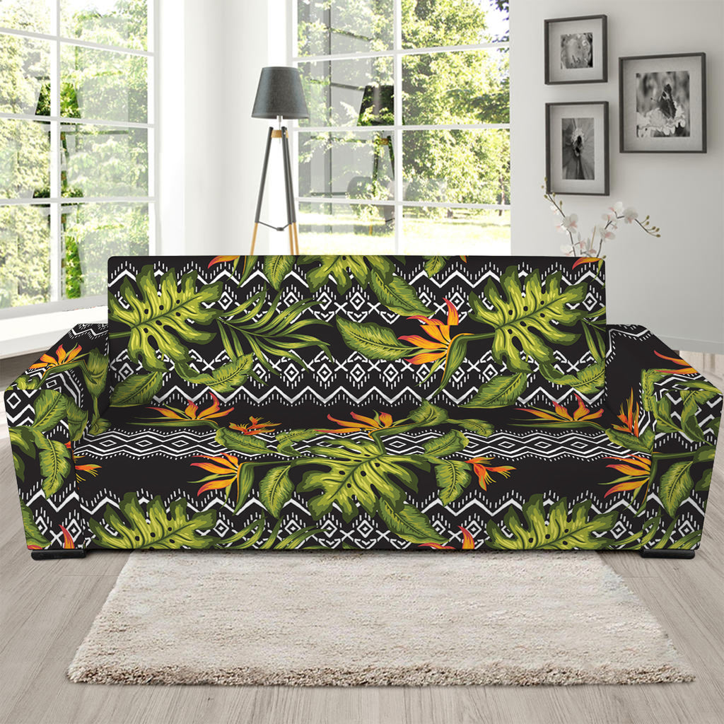 Ethnic Bird Of Paradise Pattern Print Sofa Slipcover