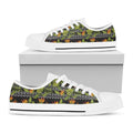 Ethnic Bird Of Paradise Pattern Print White Low Top Sneakers