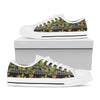 Ethnic Bird Of Paradise Pattern Print White Low Top Shoes