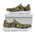 Ethnic Bird Of Paradise Pattern Print White Running Shoes