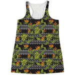 Ethnic Bird Of Paradise Pattern Print Women's Racerback Tank Top