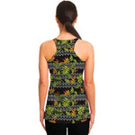 Ethnic Bird Of Paradise Pattern Print Women's Racerback Tank Top