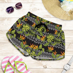 Ethnic Bird Of Paradise Pattern Print Women's Shorts