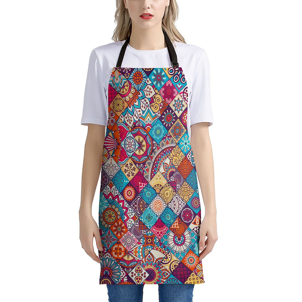 Ethnic Bohemian Mandala Pattern Print Apron