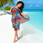 Ethnic Bohemian Mandala Pattern Print Beach Sarong Wrap