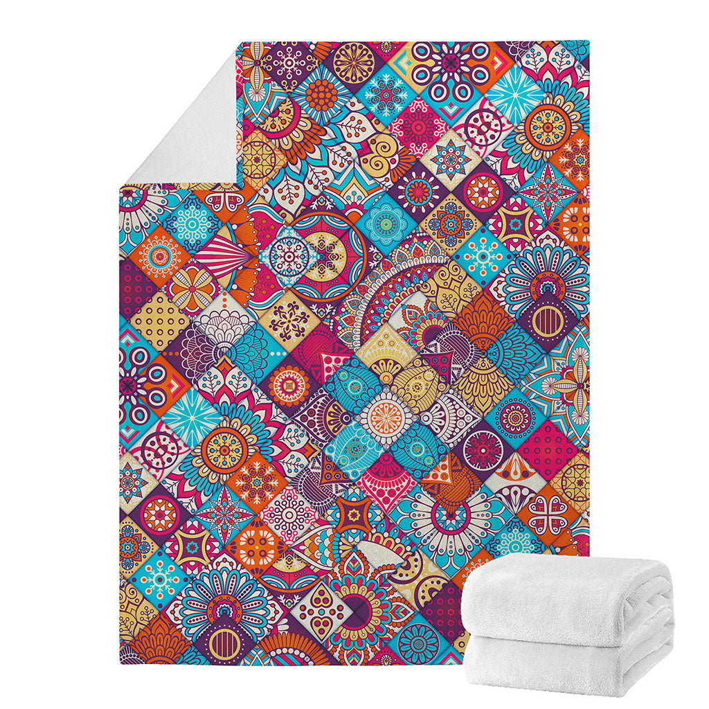 Ethnic Bohemian Mandala Pattern Print Blanket