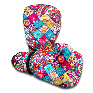 Ethnic Bohemian Mandala Pattern Print Boxing Gloves