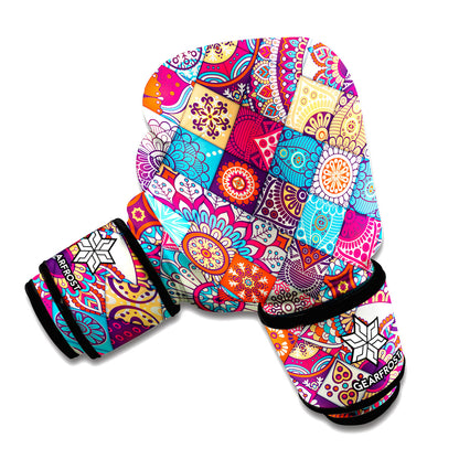 Ethnic Bohemian Mandala Pattern Print Boxing Gloves
