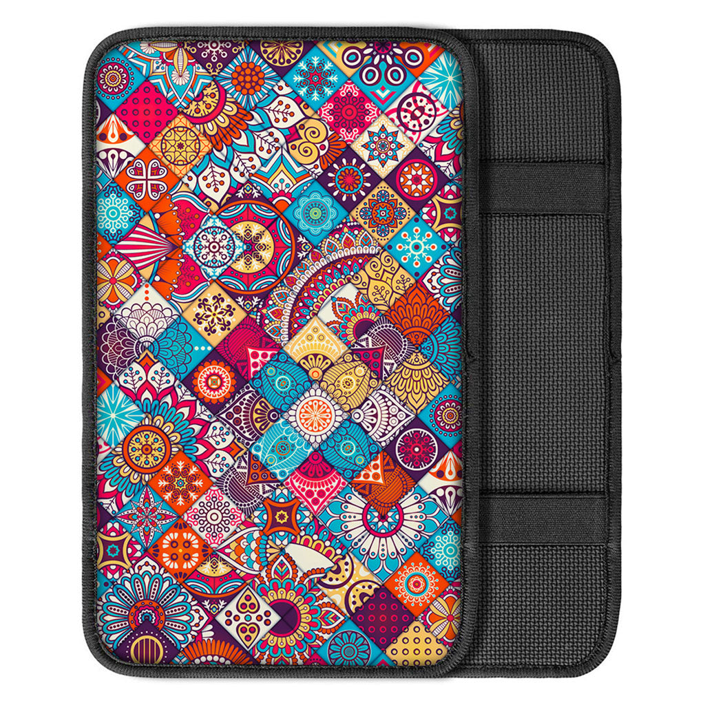 Ethnic Bohemian Mandala Pattern Print Car Center Console Cover