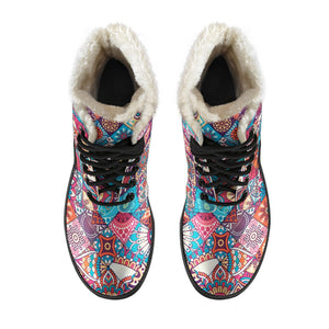 Ethnic Bohemian Mandala Pattern Print Comfy Boots GearFrost