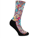 Ethnic Bohemian Mandala Pattern Print Crew Socks