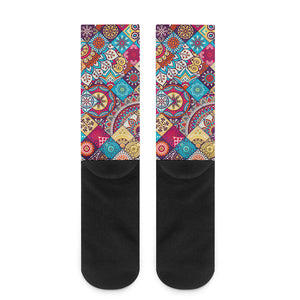 Ethnic Bohemian Mandala Pattern Print Crew Socks