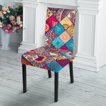 Ethnic Bohemian Mandala Pattern Print Dining Chair Slipcover
