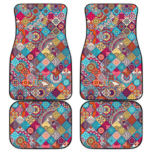 Ethnic Bohemian Mandala Pattern Print Front and Back Car Floor Mats