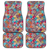 Ethnic Bohemian Mandala Pattern Print Front and Back Car Floor Mats