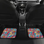 Ethnic Bohemian Mandala Pattern Print Front and Back Car Floor Mats