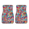 Ethnic Bohemian Mandala Pattern Print Front Car Floor Mats