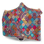 Ethnic Bohemian Mandala Pattern Print Hooded Blanket