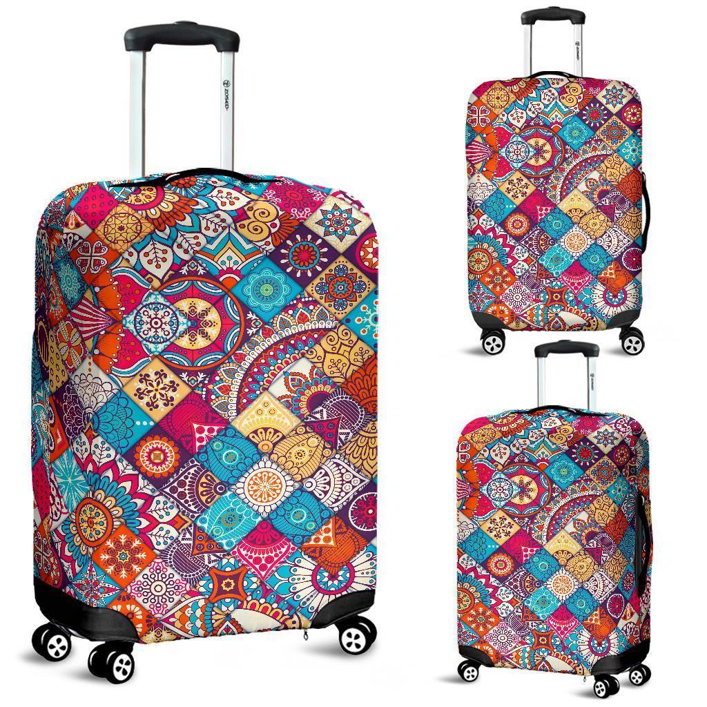 Ethnic Bohemian Mandala Pattern Print Luggage Cover GearFrost