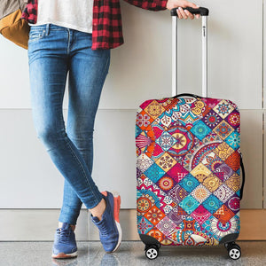 Ethnic Bohemian Mandala Pattern Print Luggage Cover GearFrost