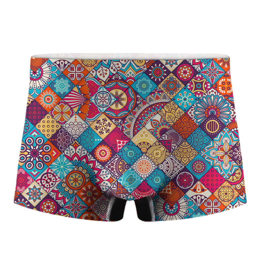 Ethnic Bohemian Mandala Pattern Print Men's Boxer Briefs