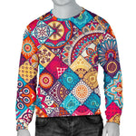 Ethnic Bohemian Mandala Pattern Print Men's Crewneck Sweatshirt GearFrost