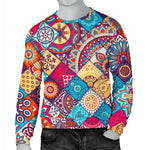 Ethnic Bohemian Mandala Pattern Print Men's Crewneck Sweatshirt GearFrost