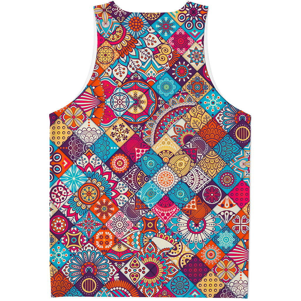 Ethnic Bohemian Mandala Pattern Print Men's Tank Top