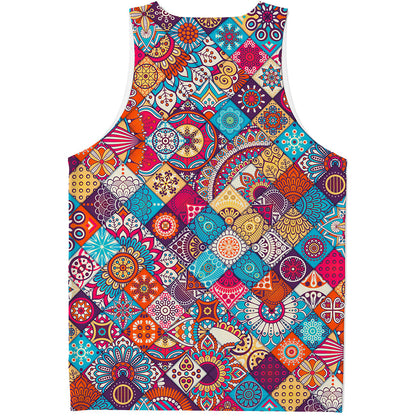Ethnic Bohemian Mandala Pattern Print Men's Tank Top