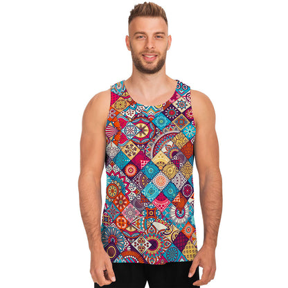 Ethnic Bohemian Mandala Pattern Print Men's Tank Top