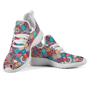 Ethnic Bohemian Mandala Pattern Print Mesh Knit Shoes GearFrost