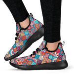 Ethnic Bohemian Mandala Pattern Print Mesh Knit Shoes GearFrost