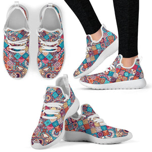 Ethnic Bohemian Mandala Pattern Print Mesh Knit Shoes GearFrost