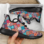 Ethnic Bohemian Mandala Pattern Print Mesh Knit Shoes GearFrost