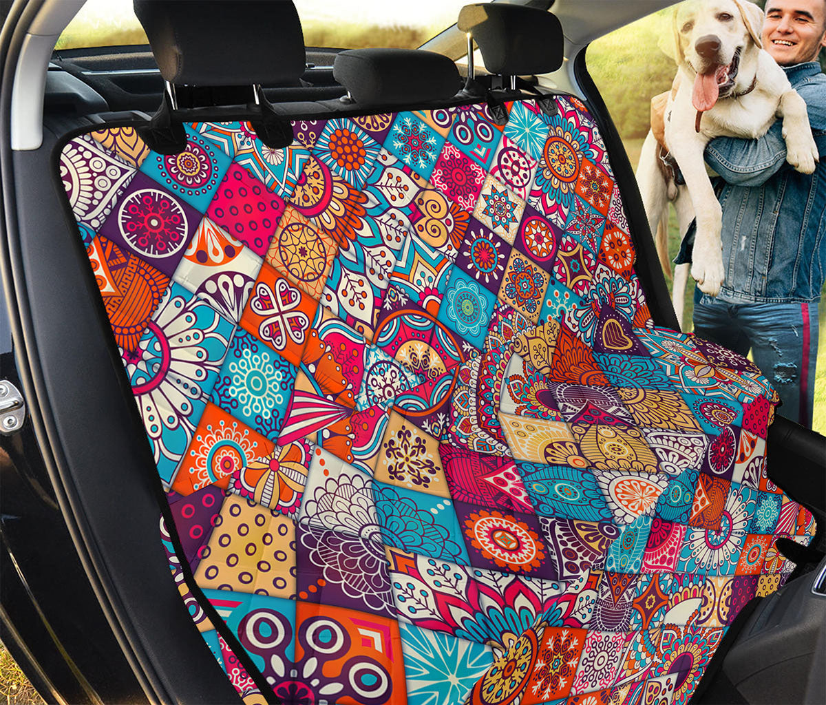 Ethnic Bohemian Mandala Pattern Print Pet Car Back Seat Cover