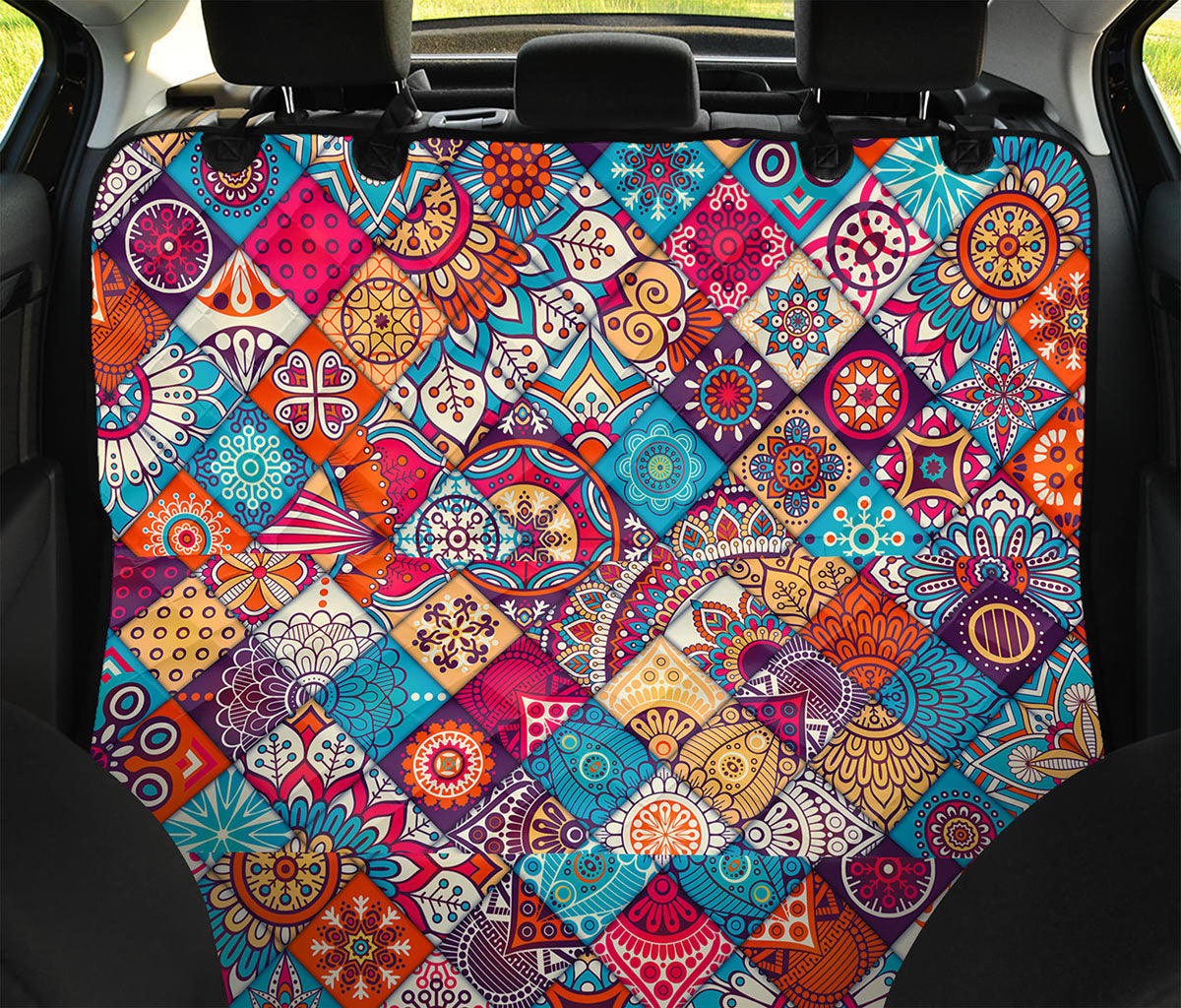 Ethnic Bohemian Mandala Pattern Print Pet Car Back Seat Cover