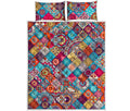 Ethnic Bohemian Mandala Pattern Print Quilt Bed Set