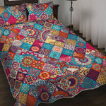 Ethnic Bohemian Mandala Pattern Print Quilt Bed Set