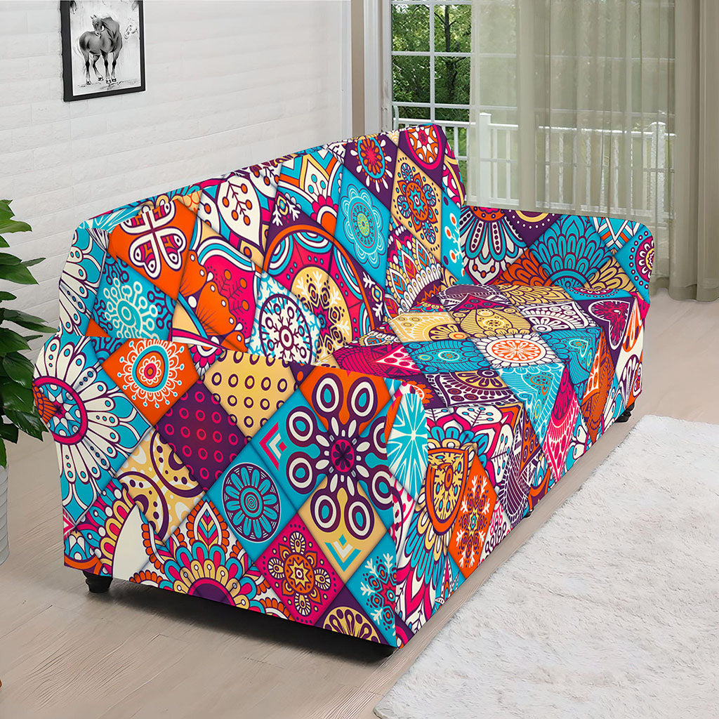 Ethnic Bohemian Mandala Pattern Print Sofa Cover