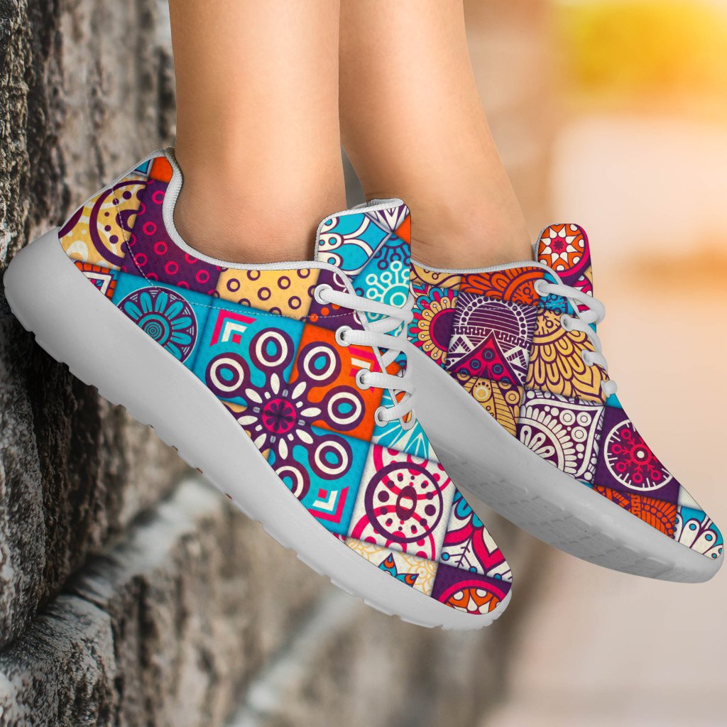 Ethnic Bohemian Mandala Pattern Print Sport Shoes GearFrost