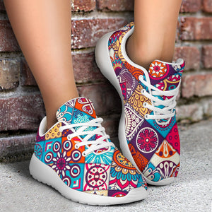 Ethnic Bohemian Mandala Pattern Print Sport Shoes GearFrost