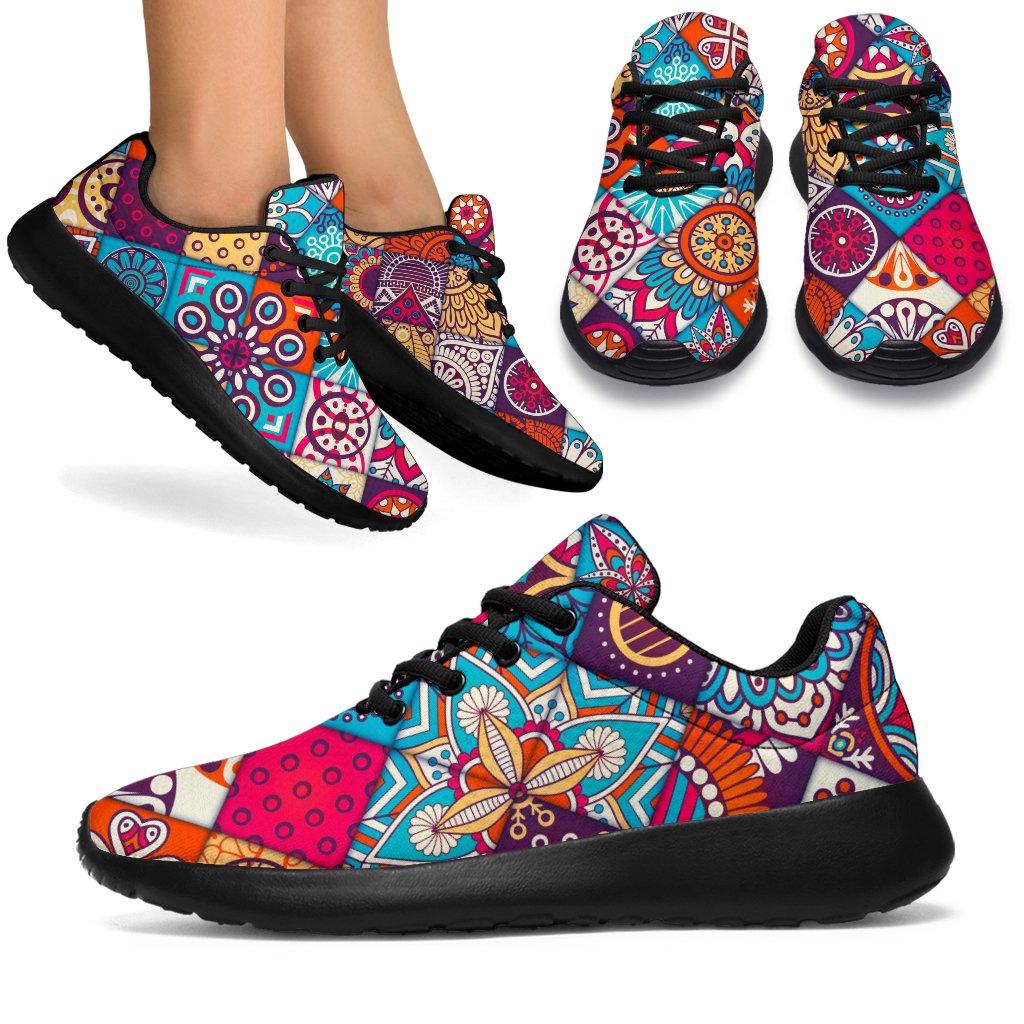 Ethnic Bohemian Mandala Pattern Print Sport Shoes GearFrost