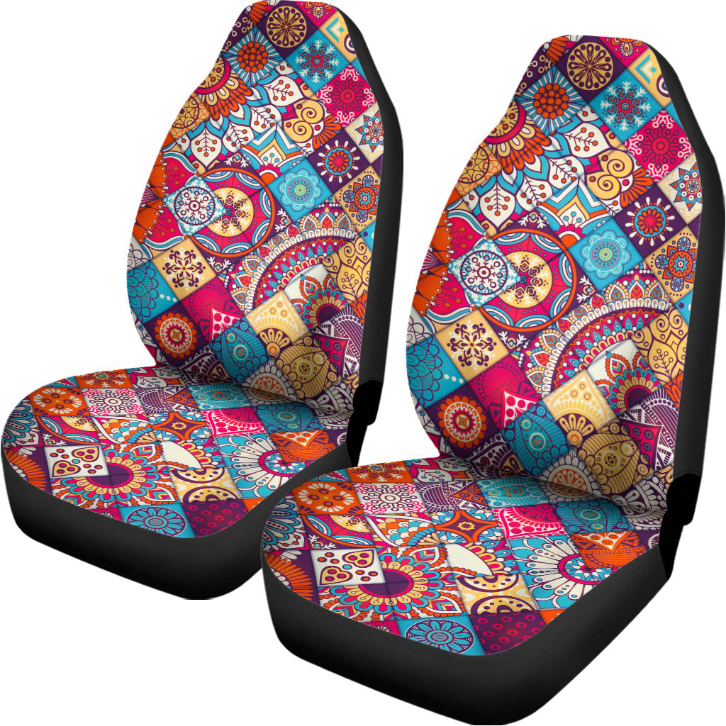 Ethnic Bohemian Mandala Pattern Print Universal Fit Car Seat Covers