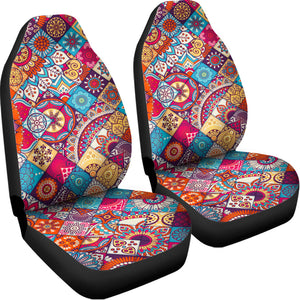 Ethnic Bohemian Mandala Pattern Print Universal Fit Car Seat Covers